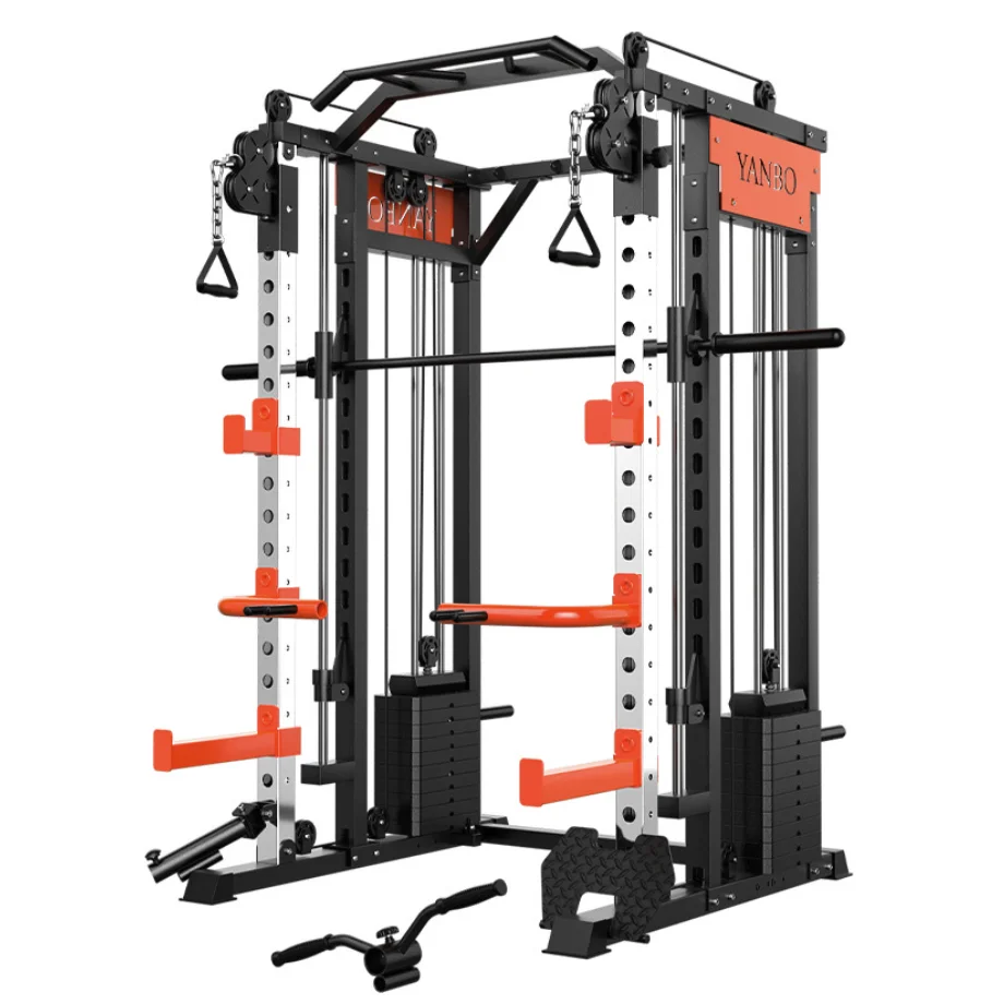 

Multi-Function Comprehensive Trainer Home Gym Smith Machine Fitness Equipment Power Cage Bird Gantry Squat Rack Versatile