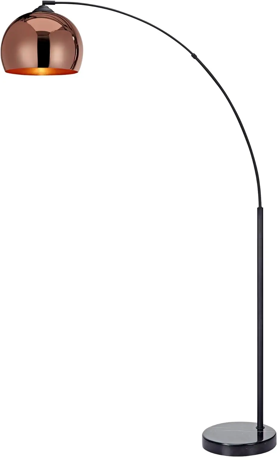 

Teamson Home Arquer 66.93" Arc Floor Lamp for Living Rooms, Home Offices, Dining Rooms, Bedrooms with Faux Black Marble Base