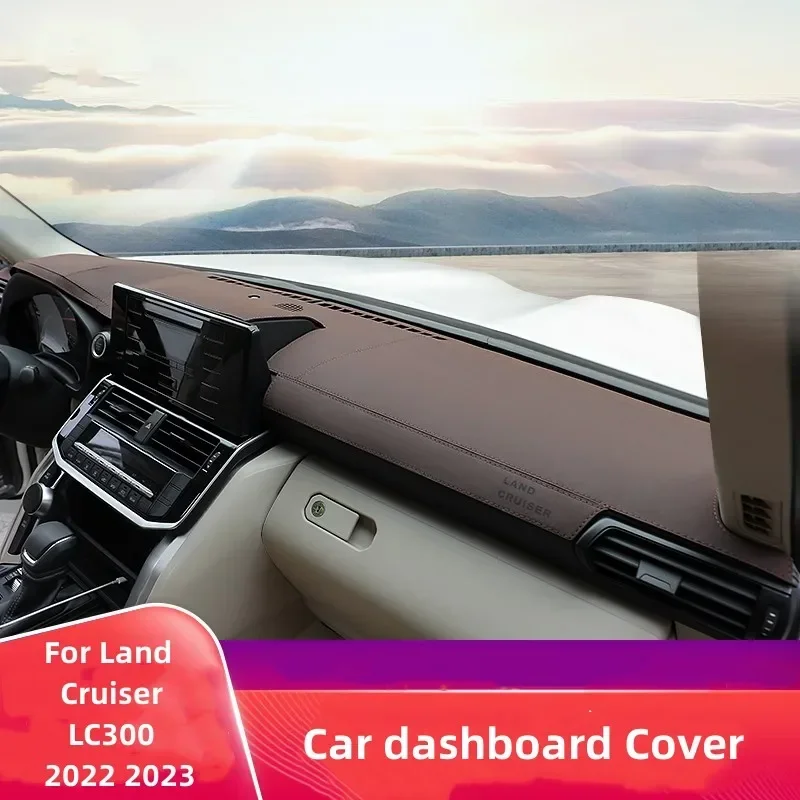 For Toyota Land Cruiser LC300 2022 2023 Car Dashboard Cover Frosted Leather Sun Shade Dash Mat Non-Slip Dashboard Pad Carpet