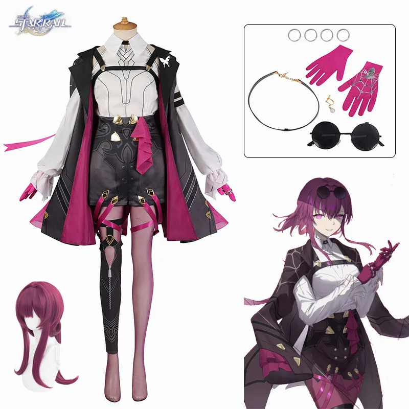 

Game Honkai: Star Rail Cosplay Kafka Cosplay Costume Sexy Lovely Combat Uniform Role Play Clothing Full Set Event Clothes