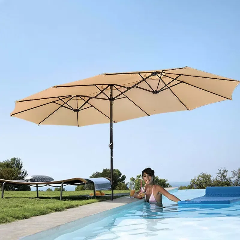 Factory Direct Patio Umbrella Sun Shade Garden Folding Twin Umbrella Waterproof Lightweight Double-Sided for Outdoor