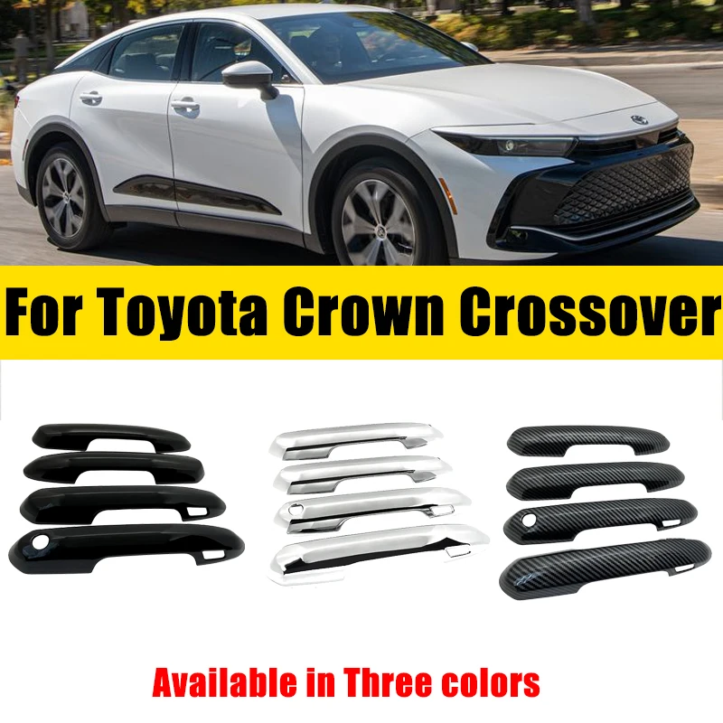 

Door Handle Cover Carbon Fiber Chrome For Toyota Crown Crossover S235 2023 2024 Exterior Anti-scratch Trim Set Car Accessories