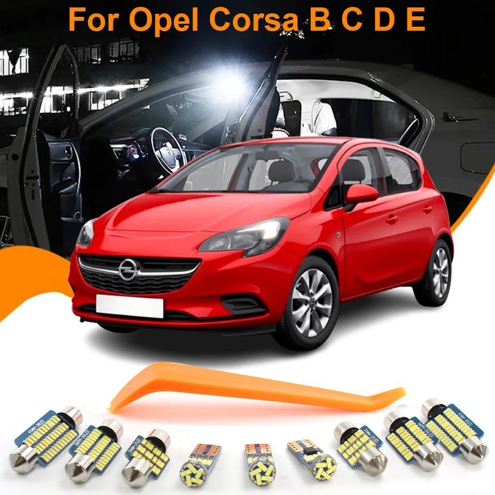 

Car LED Interior Light Kit Canbus For Opel Corsa B C D E 1993-2002 2007 2008 2010 2011-2022 Accessories Dome Rerding Trunk Lamps