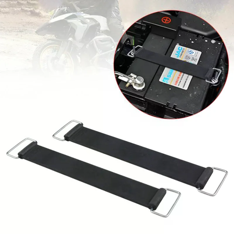 2pcs 18-23cm Motorcycle Rubber Battery Strap Holder Belt For All Motorcycles, Tricycles, Scooters