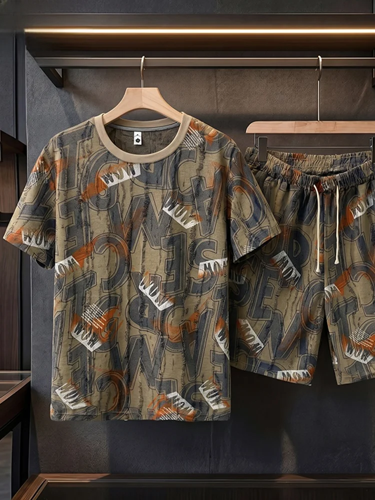 conjunto-deportivo-estampado-de-manga-corta-para-hombre-tucano-verano-ligero-casual-holgado-moderno-dos-piezas-mezcla