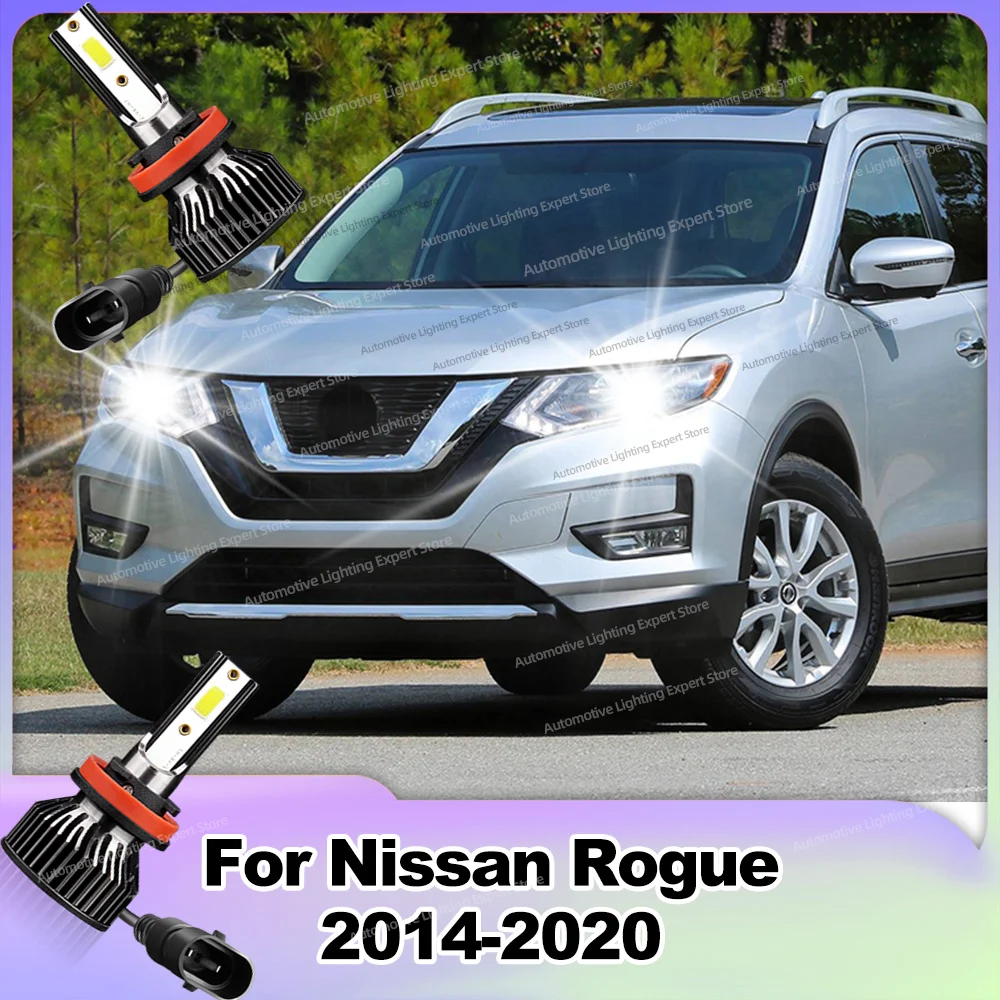 

2/4Pcs LED Bulb Headlight Canbus 6000K White 12V Auto Lamp For Nissan Rogue 2014 2015 2016 2017 2018 2019 2020
