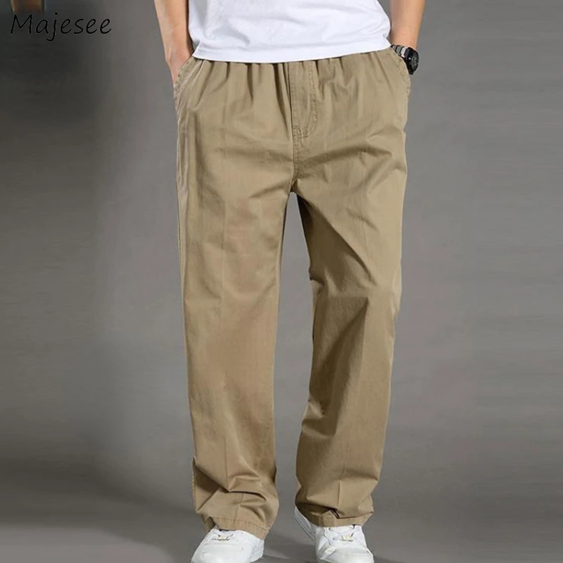 M-6XL Casual Pants Men Simple Loose Harajuku All-match Handsome Full-length Cargo Trousers Personality Streetwear Trendy Joggers