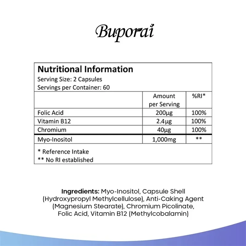Myo-Inositol PCOS Supplement - Regulates Menstrual Cycles, and Improves Mood, Promotes Hormonal Balance and Ovarian Health
