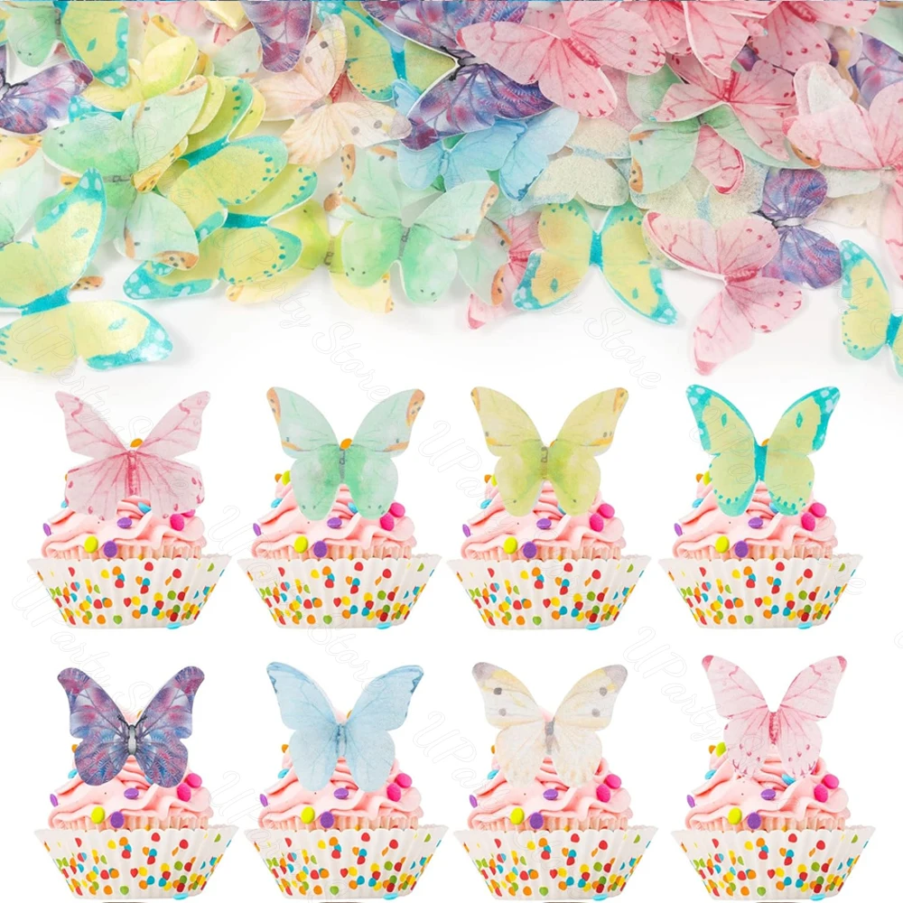 48 Stück lila Schmetterling Kuchen Dekoration bunte 3D Schmetterlinge Cupcake Topper für Geburtstag Hochzeit Schmetterling Kuchen Dekor Versorgung – Detail 11
