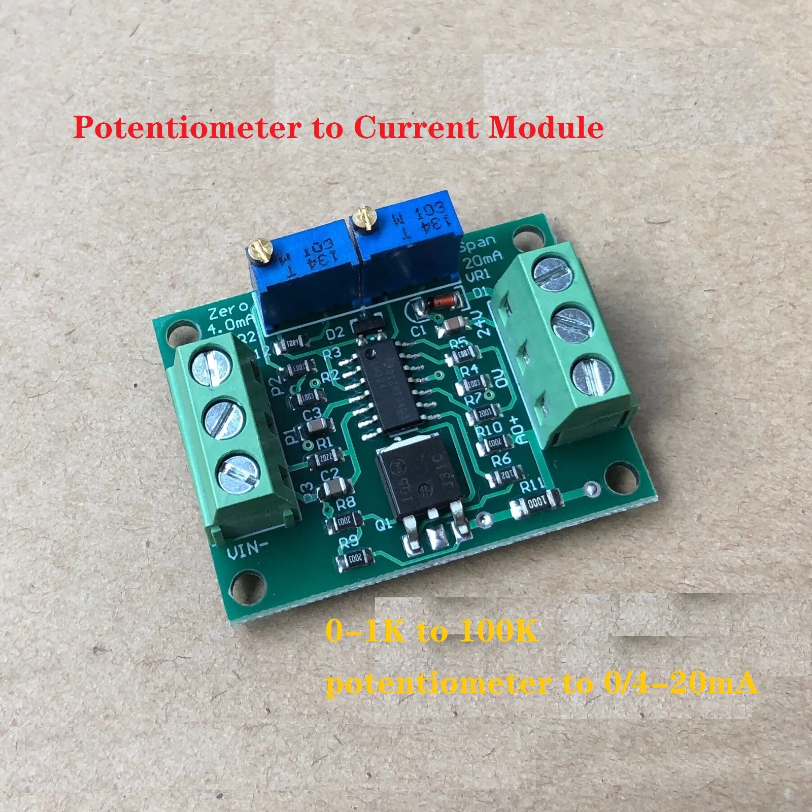 2Pcs Liquid Level Sensor, Transmitter, Potentiometer to Current 0/4-20ma, Resistance Ruler to Current 4-20mA