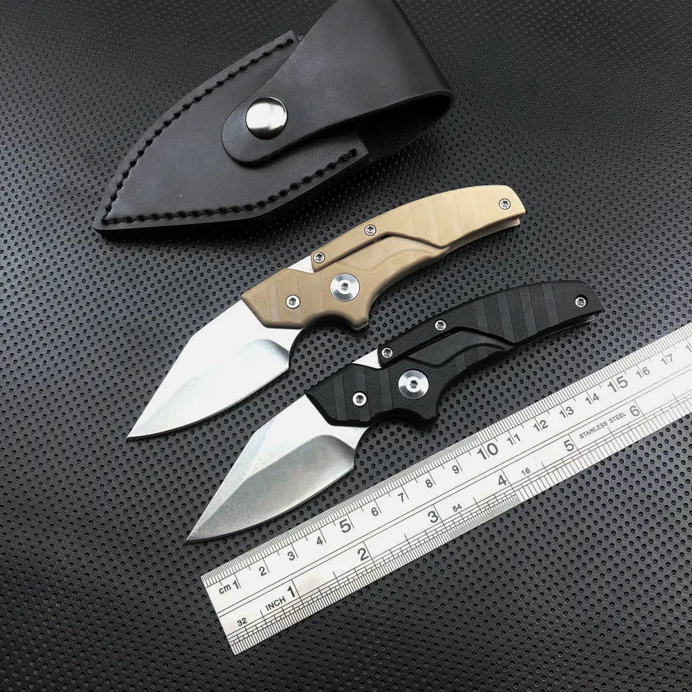 TRSKT Pocket Knife,Camping Knives,Survival Premium Knife,D2 Tactical Knife ,Cool Camping Tool With Leather Sheath Dropshipping