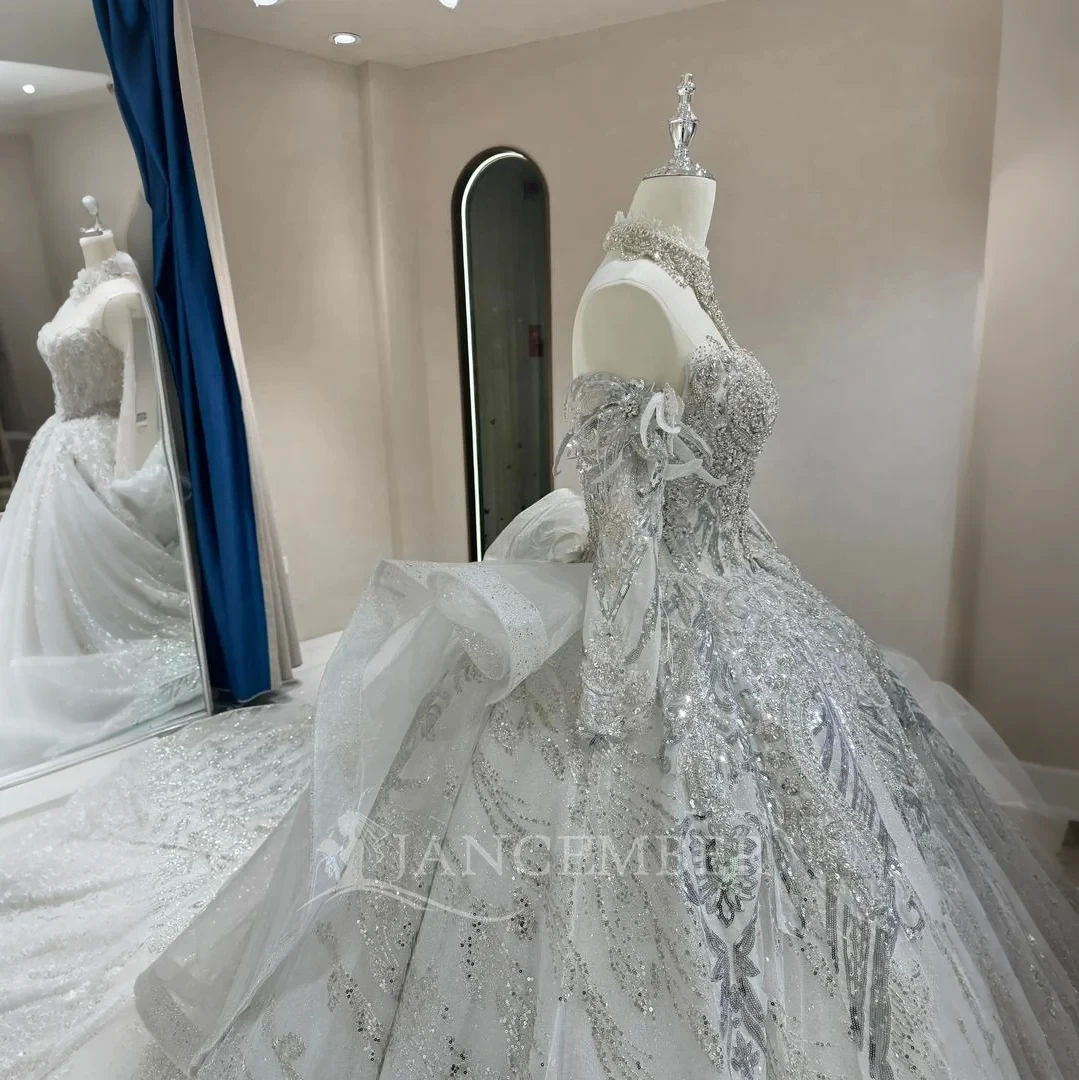 Abito da sposa invernale a maniche lunghe Bedad di lusso personalizzato 2025 Nuovo Vestido De Noiva per abito da sposa Plus Size Lunghezza pavimento