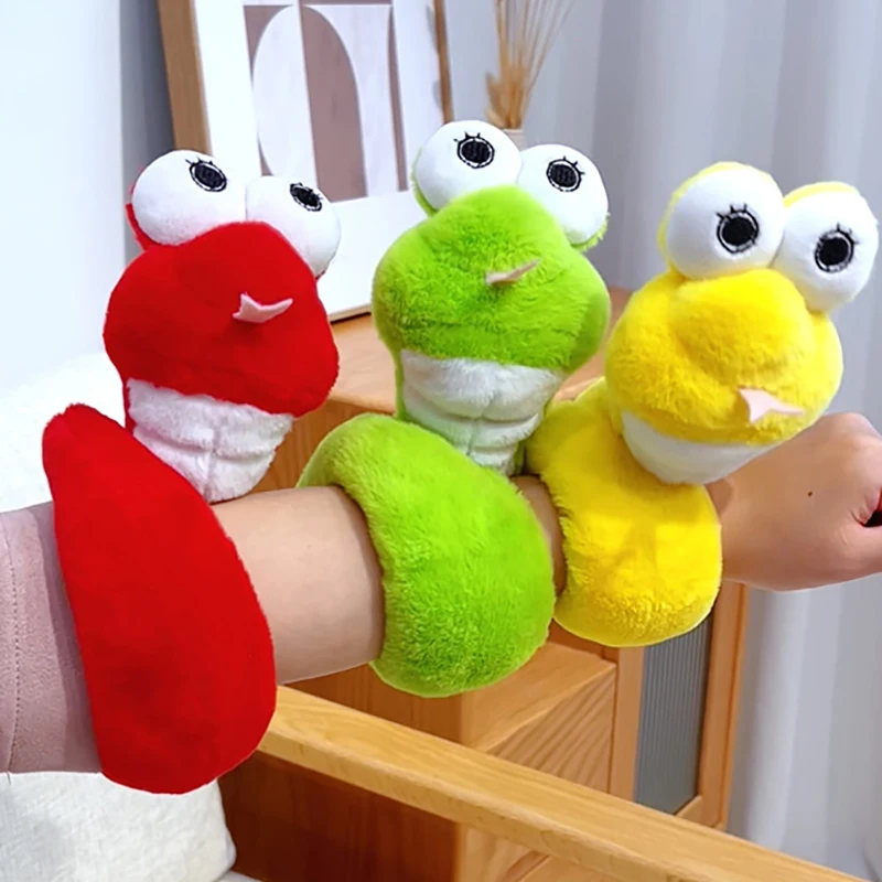 1 Piece Creative Funny Gift Cuddly Animal Slap Snap Wrap Wristband Bracelet Small Snake Plush Hand Ring Kids Toys