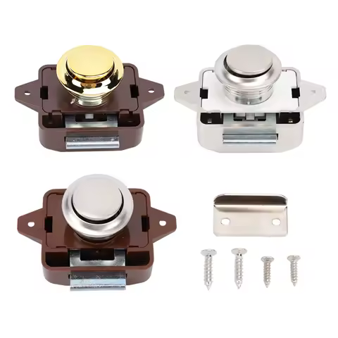 Cabinet Push Button Latch Keyless Cupboard Door Push Button Lock Latch For RV Yacht Motorhome Campervan Caravan Accessories