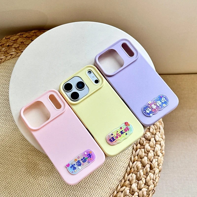 

Large-hole imitation liquid text handmade case is suitable foriphone11proPopular minimalist phone case14plus/15plusMobile Phone