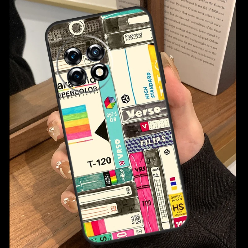 حافظة شريط VHS ريترو لهاتف OnePlus 12R 13R 10R 10T 8T 13s 13 12 11 10 Nord CE 5 2 3 4 Lite N10 N20 N30 Funda