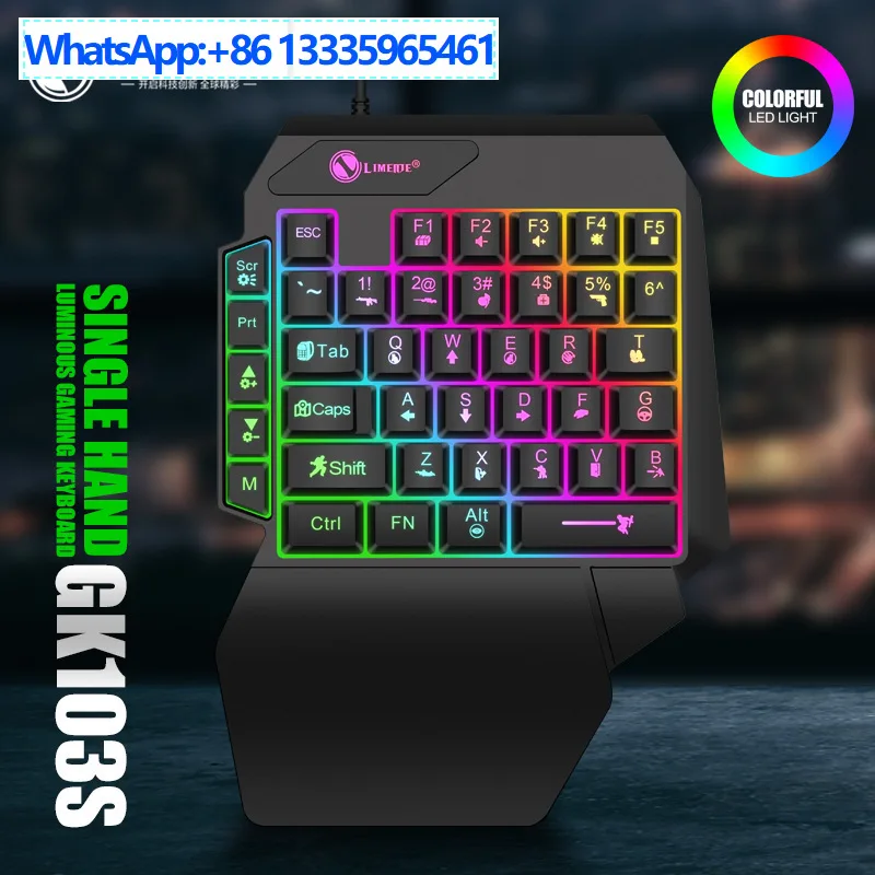 

Li magnesium GK103S светящаяся игровая клавиатура механическая на ощупь куриный трон одноручная клавиатура клавиатура для мобильного телефона и мышь