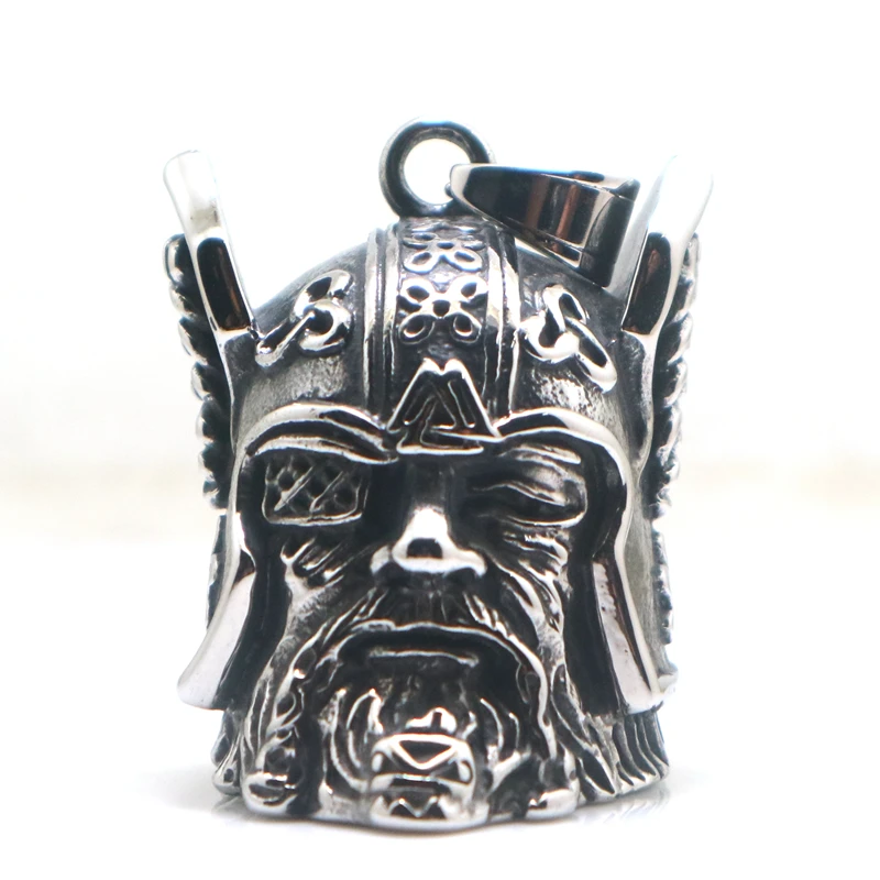 

Unisex 316L Stainless Steel Big Heavy Viking Soldier Bell Pendant Newest