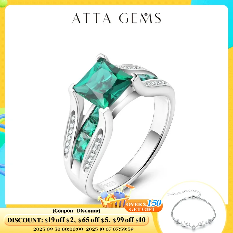 

Женское повседневное кольцо из серебра 925 пробы, с изумрудом