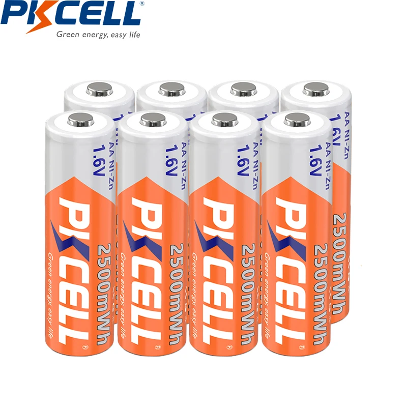 Imagem -02 - Pkcell-nizn Pilhas aa com Carregador Recarregável Câmera Brinquedos 2500mwh 1.6v 24 Pcs