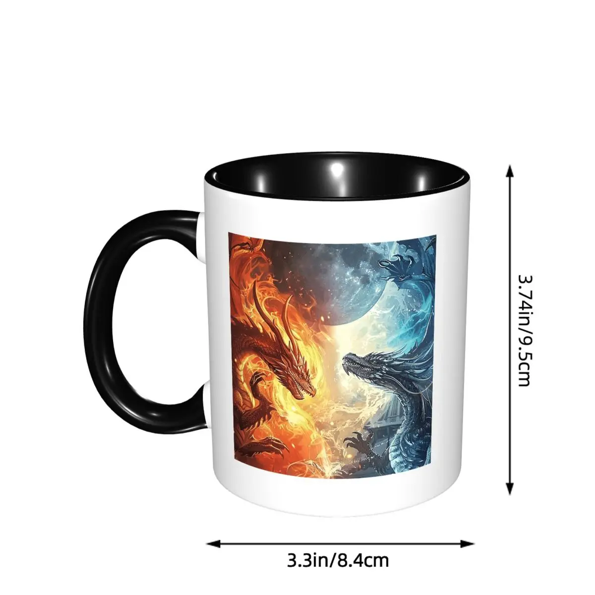 Red Fire Dragon Mug Funny Ceramic Coffee Cups Tea Mugs Milk Cup Drinkware Gifts for Woman Man