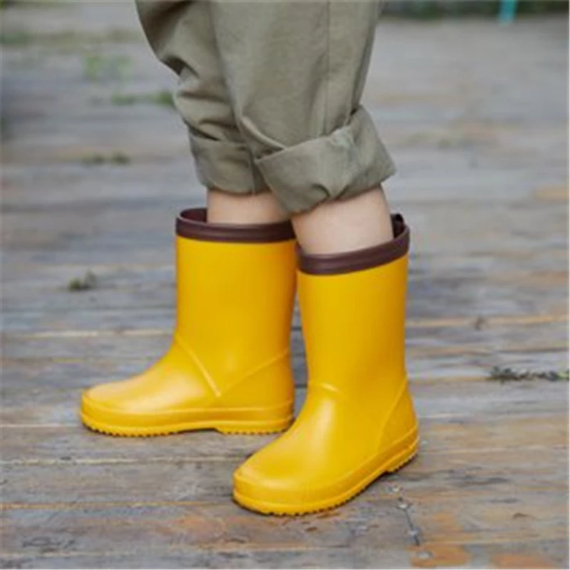 2023 Children Fashion Rubber Rain Boots Boys Girls Non-slip Rainboots Waterproof Water Shoes Wellies For Children