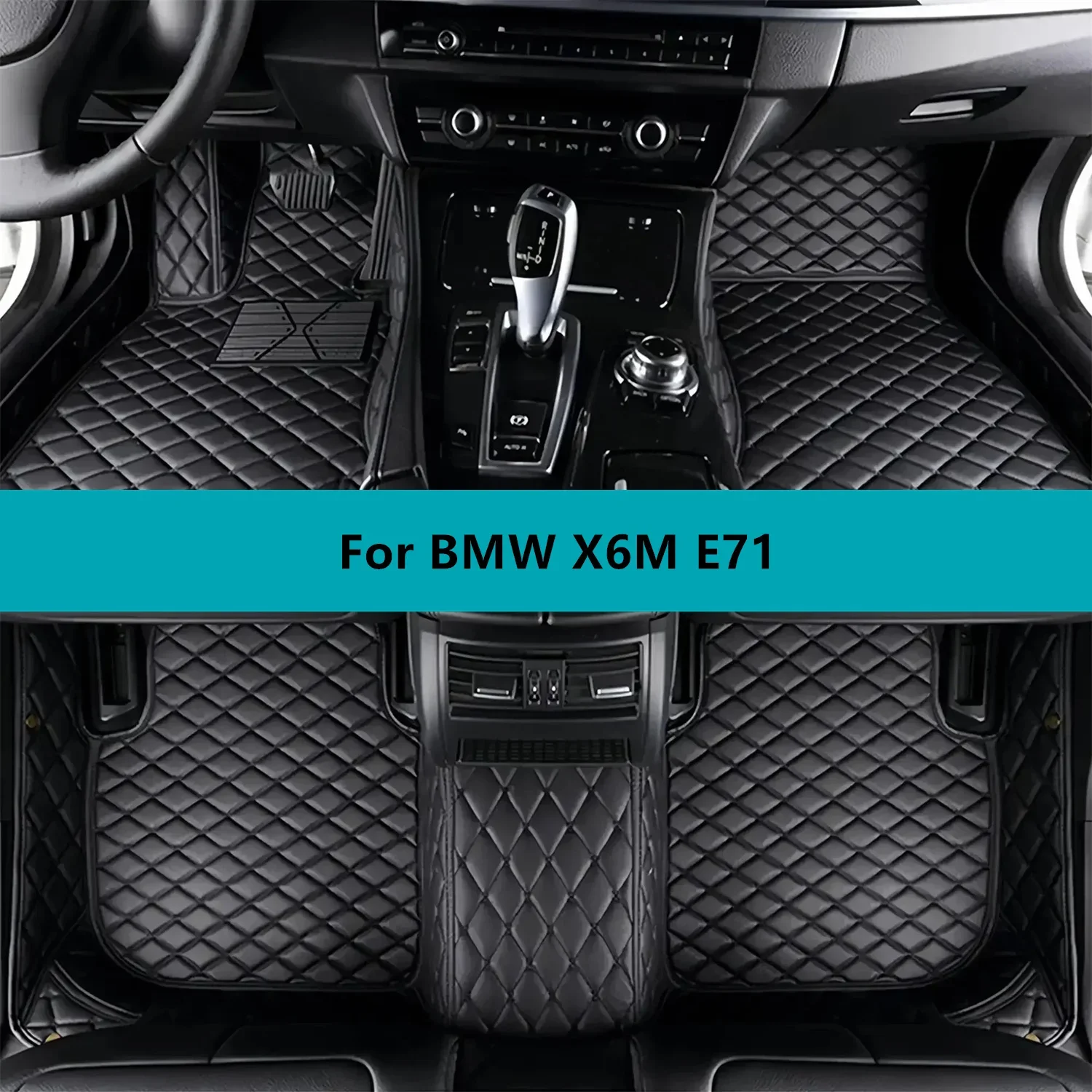 Car Floor Mats For BMW X6M E71 2009 2010 2011 2012 2013 2014 Full Set Leather All Weather Waterproof Car Floor Mats