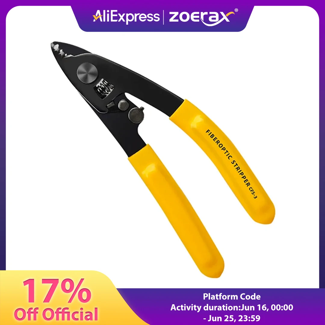 

ZoeRax CFS-3 Series Three Hole Precision Fiber Stripper Pliers Efficient Fiber Stripping Tool for FTTH Maintenance Pliers