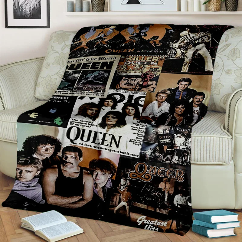 

3D Freddie Mercury Queen-Rock-Band Blanket,Soft Throw Blanket for Home Bedroom Bed Sofa Picnic Travel Office Cover Blanket Kids