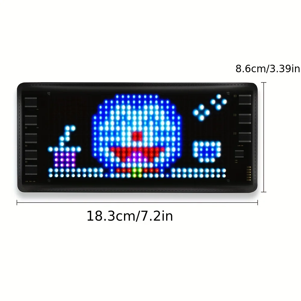 Mini znak LED, 16x32 diody led 7,2\'\'x3,4 zasilany bateryjnie panel matrycowy LED, przewijana inteligentna kontrola aplikacji programowalna dioda LED