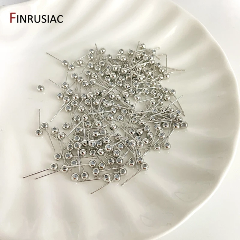 14K Gold Plated 3mm/4mm Positioning Ear Needle Silicone Adjustable Ear Accessories DIY Earrings Jewelry Making Fittings