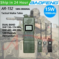 Baofeng AR-152 VHF/UHF Ham Radio 15W Powerful 12000mAh Battery Portable Tactical Game Walkie Talkie AN /PRC-152 Two Way Radio