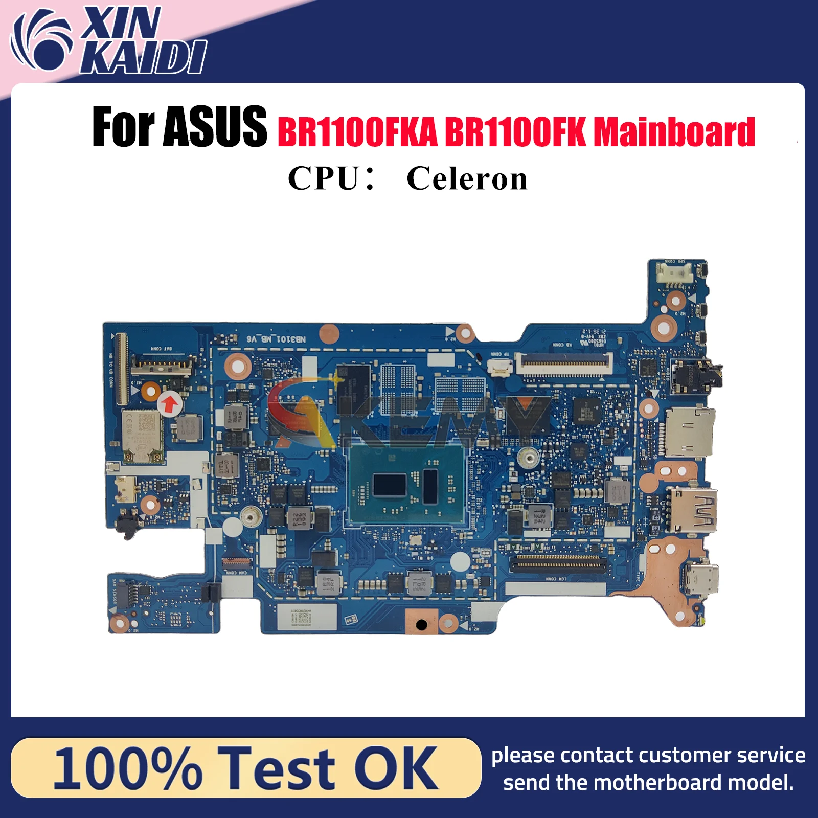 

BR1100FKA Laptop Motherboard For ASUS ExpertBook BR1100F BR1100FKA Notebook Mainboard With Celeron CPU 100% tests OK fast ship