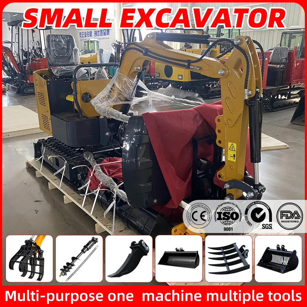 حفار صغير متعدد الوظائف 0.8-3 طن حفار صغير لجميع التضاريس مع قواطع حفارة معتمدة من مادة EPA لبناء المزرعة
