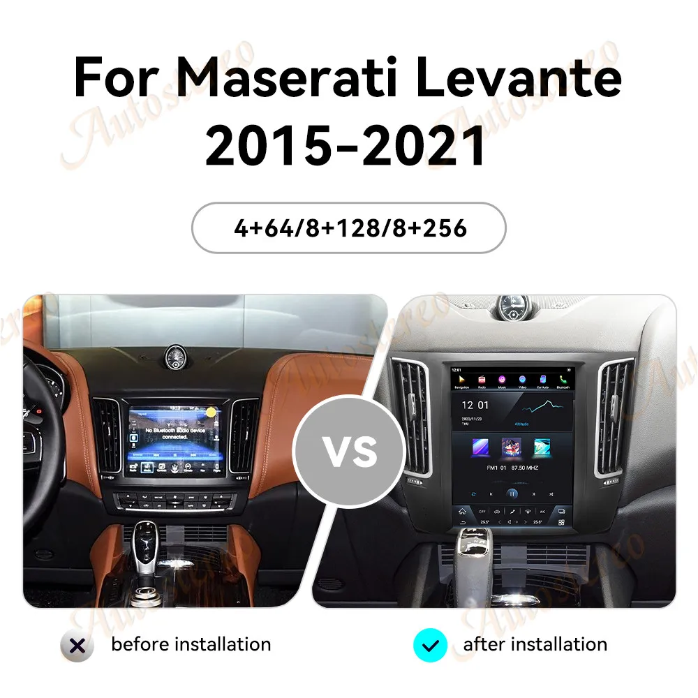 10.4 inch Automotive Central Multimedia 2 Din Screen Android For Maserati Levante 2015-2021 Car Radio Stereo Receiver Carplay