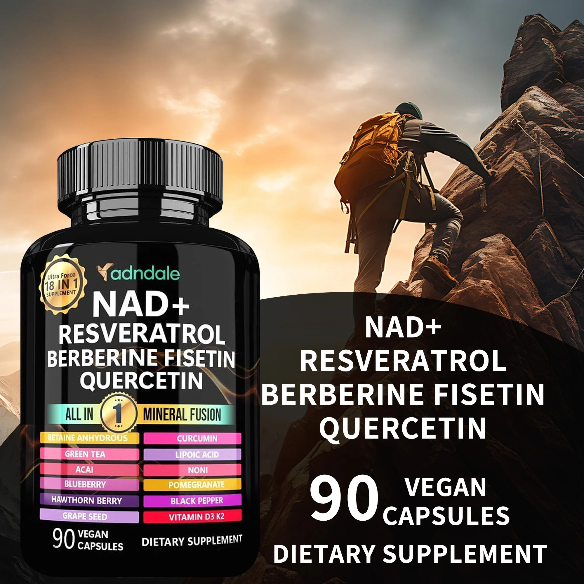 

90pcs Nicotinamide Adenine Dinucleotide Supplement - Support Cell Regeneration Natural Energy Focus and Memory,Anti-aging