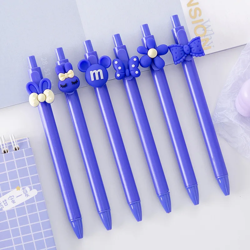 30PCS Lovely Bow Knot Press Brush Female High Beauty 3D Cartoon Press Neutral Pen Student Press Water Pen