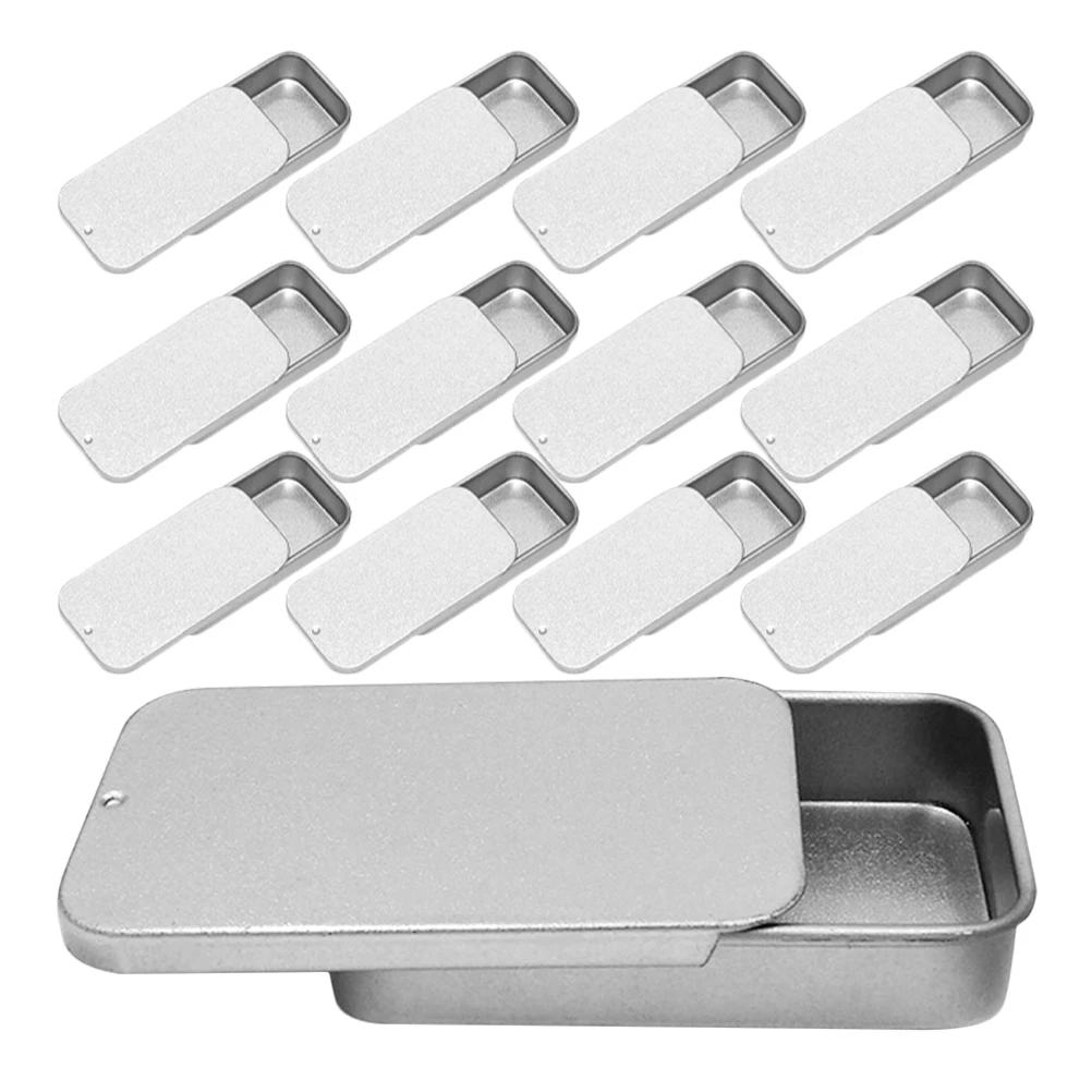 

18pcs Balm Boxes Tinplate Containers 50X25X10mm Matte Silver Empty Tins Candy Metal Storage Small Gifts Tin Box Solutions
