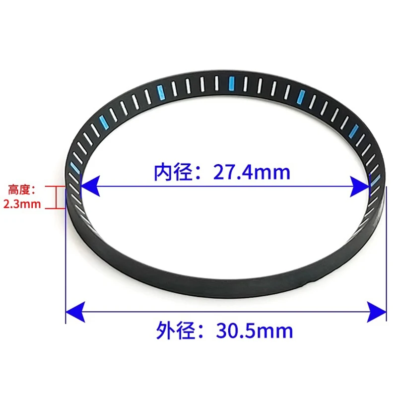 30,5 mm ​ Anillo de capítulo de plástico para Seiko SKX007 SKX009 SPRD, caja de reloj NH35, anillo interior modificado, piezas de reloj circular de sombra interior