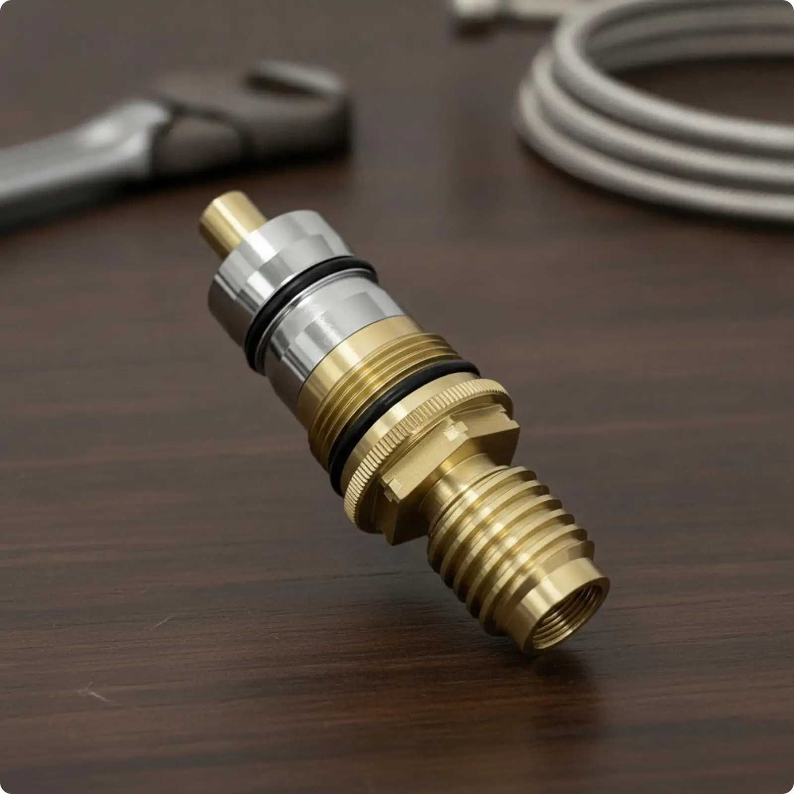 Thermostatic Mixing Valve Core for Shower Tank Faucet Parts Replacement Brass Ceramic Water Flow Regulator Bathroom
