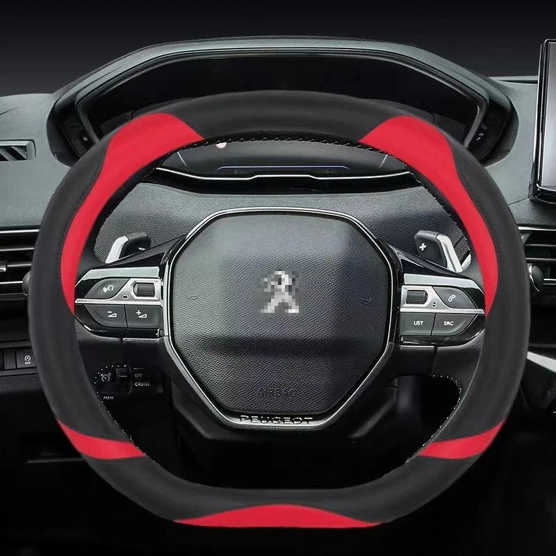 PU Leather Car Steering Wheel Cover For Peugeot 508 3008 GT 4008 5008 2017 2018 2019 Peugeot 2008 2020 2021 Auto Accessories