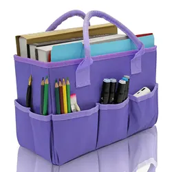 Borsa Tote di grande capacità viola borsa Tote multifunzionale di grande capacità per strumento di disegno stazionario