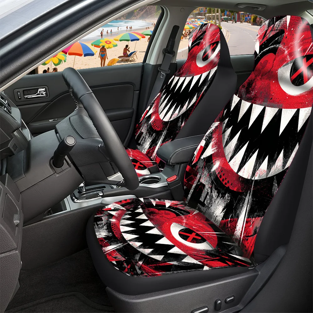 Car Seat Covers - Halloween Christmas New Year Easter Monster Face Sharp Teeth X Eye Lucky Gift For Friends Premium Universal Fi