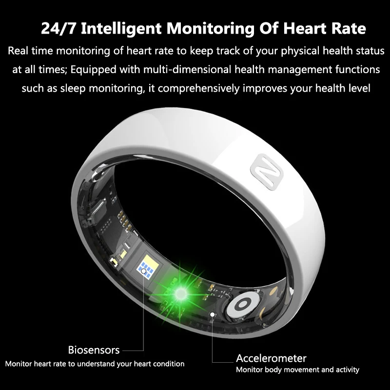 NFC Smart Rings Multifunctionele 5ATM Waterdichte Camerabediening Sport Hartslag Bloedzuurstofmonitor Slaapmonitor Mannen Vrouwen Ring