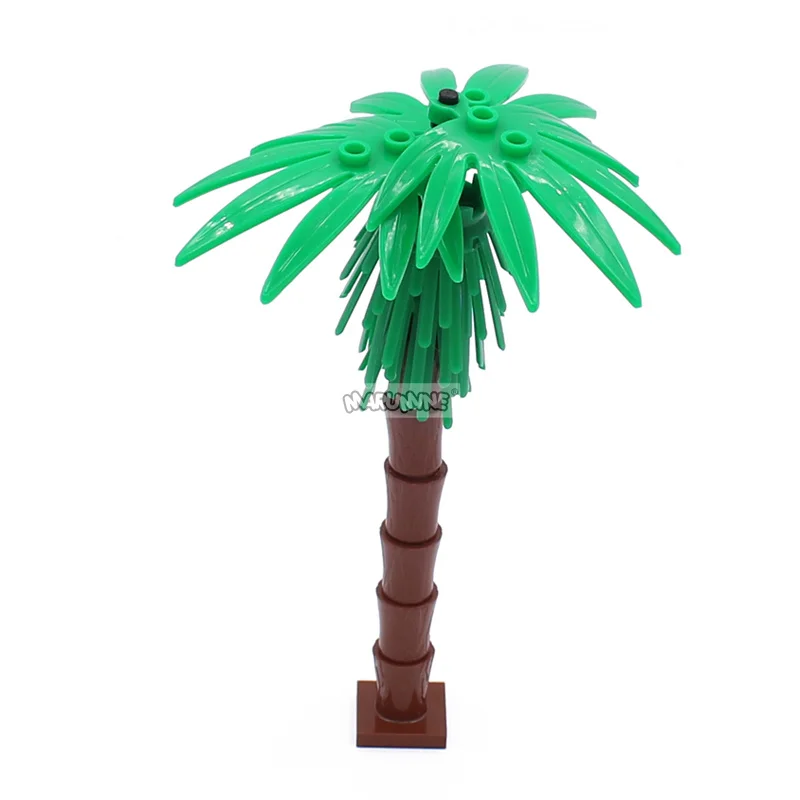 MARUMINE 4PCS Coconut Tree MOC City Plant Building Blocks Bricks Garden Bonsai Forest DIY Classic Model Kit 30338 30239