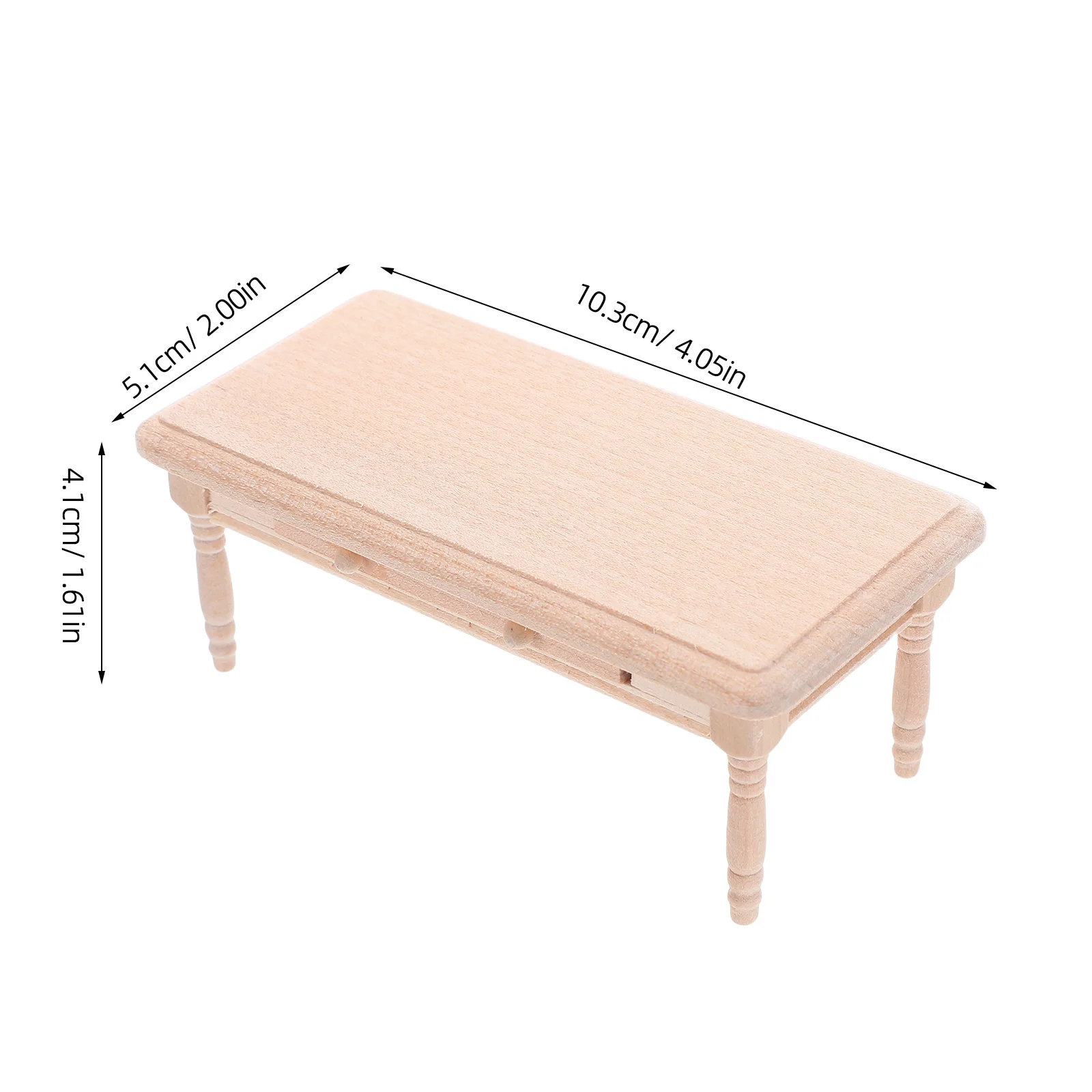 Miniature Wooden 1:12 Scale Coffee Table Drawer Unfinished Wood Creative Mini House Furniture Living Room Decor