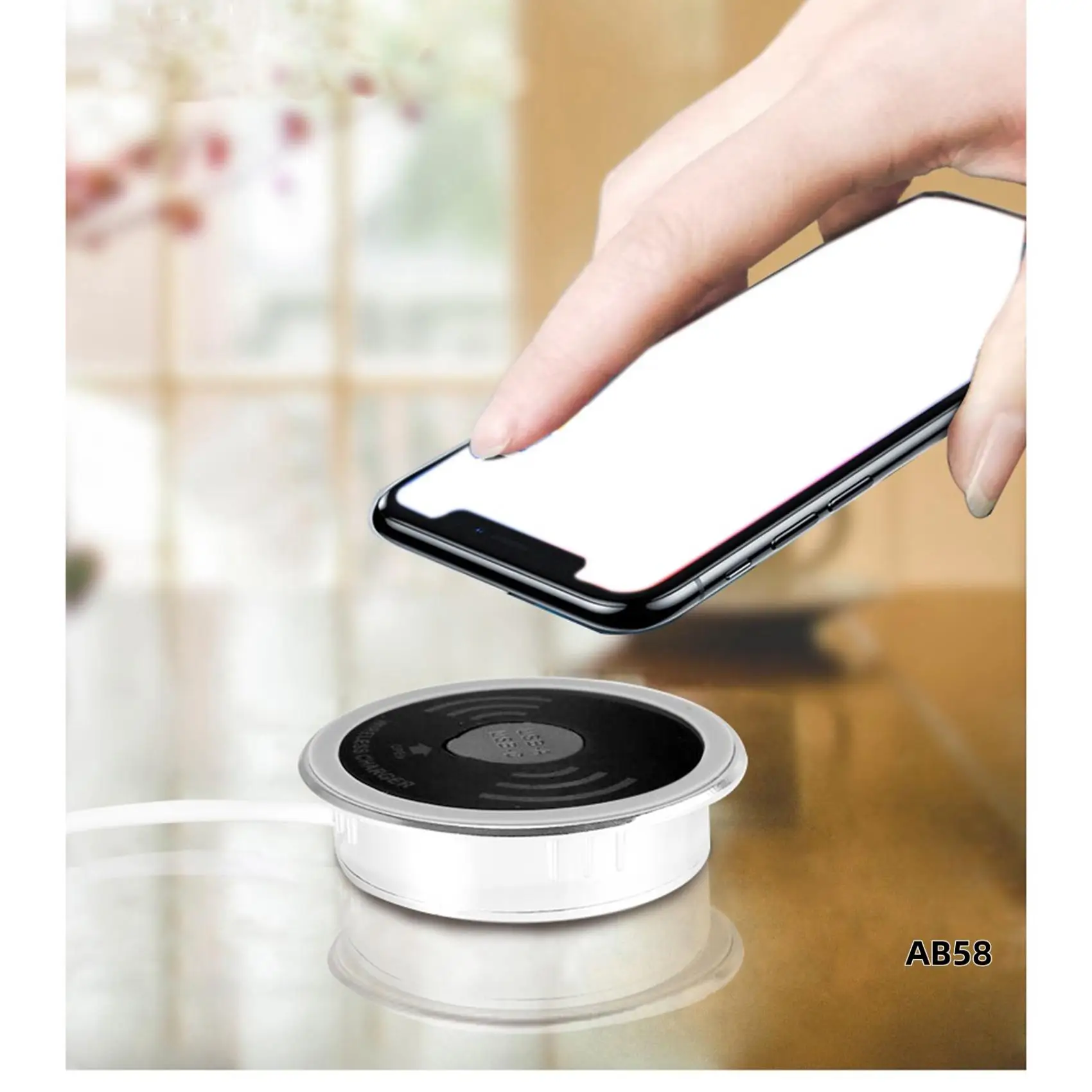 

5X Built In Desktop Device Qi Fast Wireless Charger 15W Quick Charger 3.0 Embedded Caricabatter Type-C Chargeur