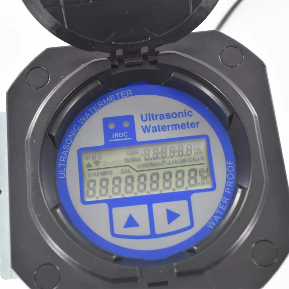 DN15 DN20 DN25 DN32 DN40 Ultrasonic Water Flow Meter การเชื่อมต่อแบบเกลียว IP68 แบตเตอรี่ลิเธียมในตัว RS485 MODBUS FlowMeter