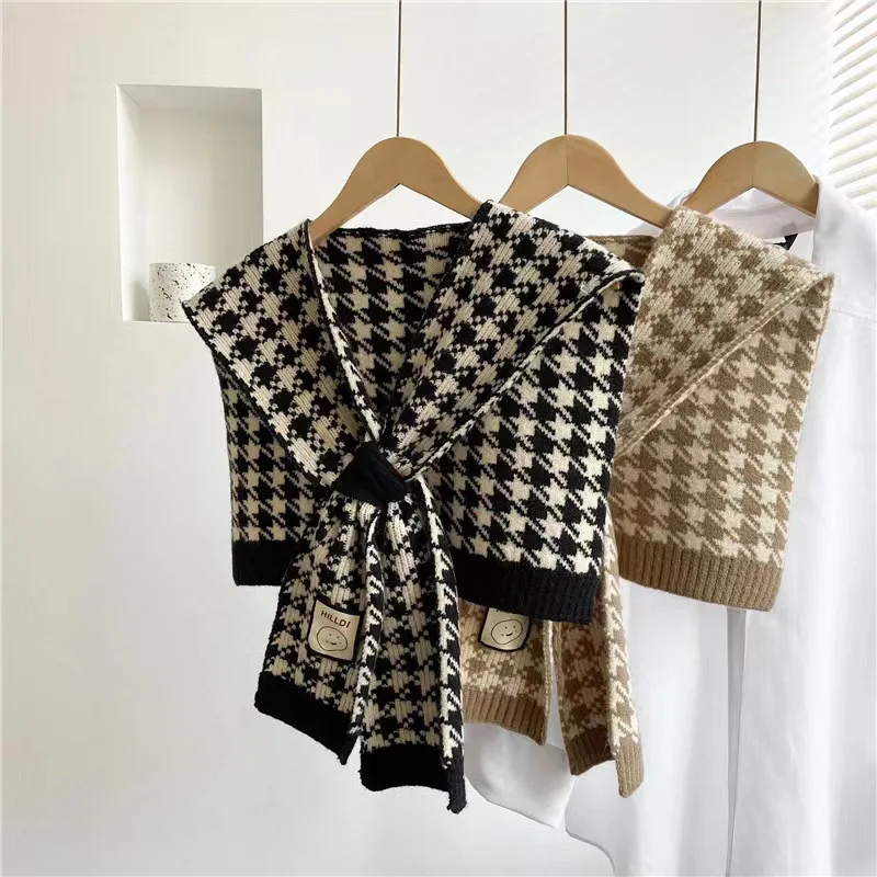 Classic red plaid children scarf warm winter small narrow shawl women ladies lovely fashion casual scarves for child boy girl