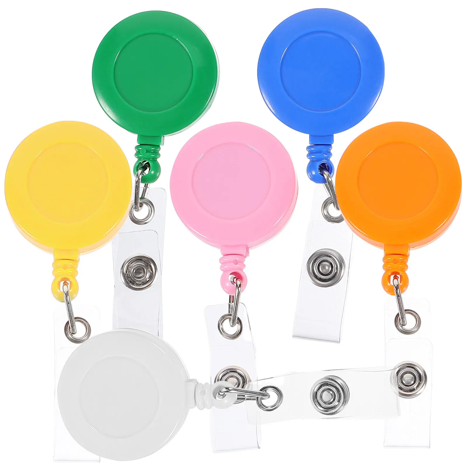 6Pcs Retractable Badge Reel Clip Lightweight Compact Id Card Holder for Nurses Teachers Students Factory Workers Office Staff
